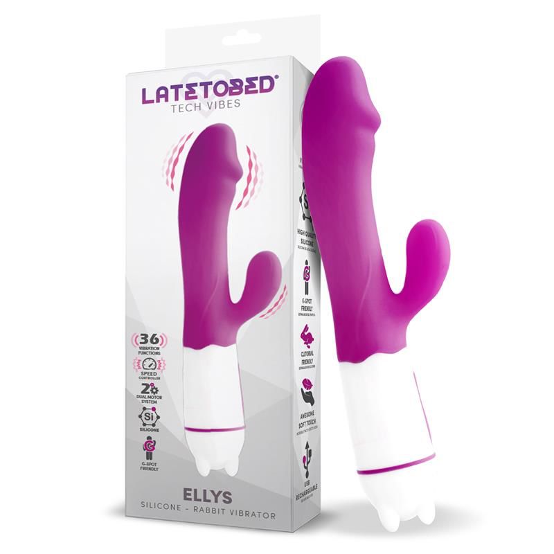 LATETOBED Ellys Vibromasseur USB 36 Fonctions Silicone Violet