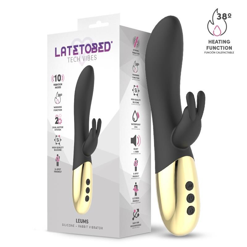 LATETOBED Leums Vibromasseur Rabbit avec fonction de chauffage du point G USB magnétique